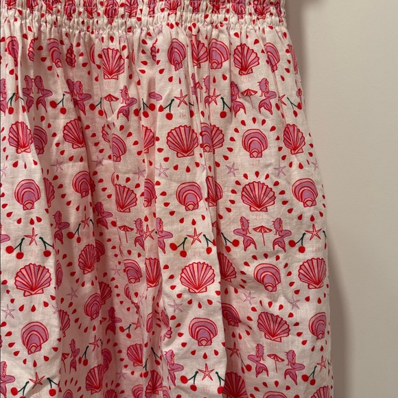 Hill House The Nap Dress Seashells Mermaids Sleeveless Floral Pink Midi - Picture 4 of 5